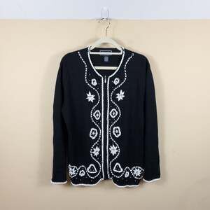 Terazzo Beaded Full Zip Sweater Size XL